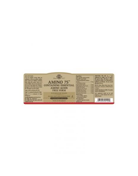 Solgar Essential Amino Acids 75mg Συμπλήρωμα Διατροφής Με Σύμπλεγμα Αμινοξέων 90 Φυτικές Κάψουλες