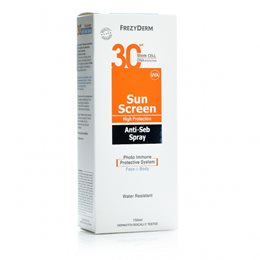 FREZYDERM Sun Screen Anti-Seb Spray SPF30, Αντιηλιακό Γαλάκτωμα για Δέρματα με Λιπαρότητα 150ml FREZYDERM Αντηλιακά Προσώπου