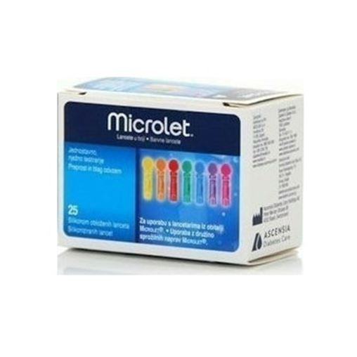 Ascensia Microlet Lancets Colored Χρωματιστές Βελόνες Σακχάρου 25τμχ