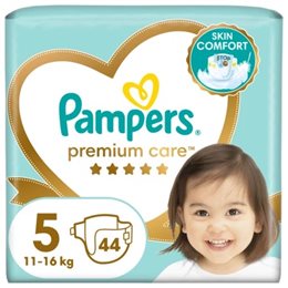 Pampers Πάνες με Αυτοκόλλητο Premium Care No. 5 για 11-16kg 44τμχ PAMPERS Πάνες