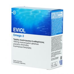 Eviol Omega 3 1000mg 30 μαλακές κάψουλες EVIOL Χοληστερίνη-Τριγλυκερίδια