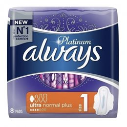 Always Platinum Ultra Normal Plus No1 Wings 8τμχ ALWAYS Σερβιέτες - Ταμπόν