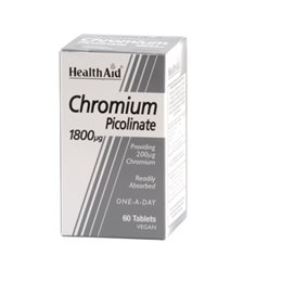Health Aid Chromium Picolinate 1800mcg Συμπλήρωμα Διατροφής για την Καύση του Λίπους 60 Φυτικές Κάψουλες HEALTH AID Αδυνάτισμα