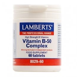 Lamberts Vitamin B-50 Complex, Συμπλεγμα Βιταμινών Β για την Καλή Υγεία του Νευρικού Συστήματος,60 tabs LAMBERTS Bιταμίνη Β
