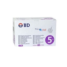 BD Thin Wall Βελόνες Ινσουλίνης 31G x 5mm 100τμχ B-D Σκαρφιστηρες