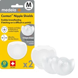 Medela Contact Nipple Shields – Ψευδοθηλές Σιλικόνης με θήκη, Μέγεθος Medium 20mm,2 τμχ MEDELA Θηλές