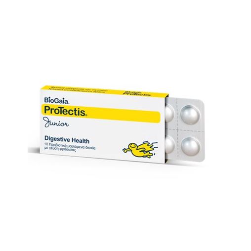BioGaia Protectis Junior Προβιοτικά Με Ευχάριστη Γεύση Φράουλας 10 μασώμενα δισκία