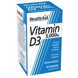 Health Aid Vitamin D3 5000iu 30 φυτικές κάψουλες HEALTH AID Bιταμίνη D