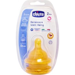 Chicco Well-Being Θηλές από Καουτσούκ Μέτριας Ροής 2+ μηνών 2τμχ CHICCO Θηλές