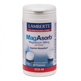 Lamberts - Μαγνήσιο 150mg Τόνωση Μυϊκού + Νευρικού Συστήματος - 60tabs LAMBERTS Μέταλλα-Ιχνοστοιχεία