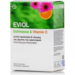 EVIOL ECHINACEA & VITAMIN C 30 ΚΑΨΟΥΛΕΣ EVIOL Bιταμίνη C