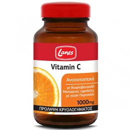 LANES Vitamin C Βιταμίνη C 1000mg με Γεύση Πορτοκάλι 60 Μασώμενα Δισκία LANES Bιταμίνη C