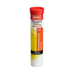 LANES VITAMIN C 1000MG & GINSENG LEMON 20EFF.TABS LANES Bιταμίνη C