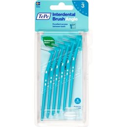 TePe Angle Μεσοδόντια Βουρτσάκια με Λαβή 0.6mm Μπλε 6τμχ TEPE Μεσοδόντια Βουρτσάκια