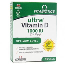 Vitabiotics Vitabiotics Ultra D3 Vitamin D3 Optimum Strength Βιταμίνη D 1000iu, 96 Ταμπλέτες VITABIOTICS Bιταμίνη D