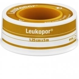 Leukopor Αυτοκόλλητη Επιδεσμική Ταινία 1.25cm x 5m LEUKOPOR Στερεωτικές Ταινίες