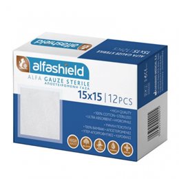 Karabinis Medical Αποστειρωμένη Γάζα 15cm x 15cm 12τμχ ALFA GAUZE Γάζες