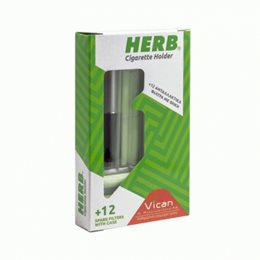 Vican Herb Cigarette Holder Ασημί 12τμχ + Θήκη HERB Κάπνισμα
