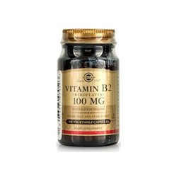 Solgar Vitamin B2 (Riboflavin) 100mg Απαραίτητη για τον Σχηματισμό των Ερυθρών Αιμοσφαιρίων 100 Caps SOLGAR Bιταμίνη Β