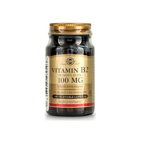 Solgar Vitamin B2 (Riboflavin) 100mg Απαραίτητη για τον Σχηματισμό των Ερυθρών Αιμοσφαιρίων 100 Caps