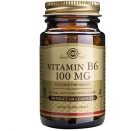 SOLGAR Vitamin B6 100mg,100 Φυτικές Κάψουλες SOLGAR Bιταμίνη Β