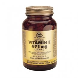 SOLGAR VITAMIN E 1000IU SOFTGELS 50S SOLGAR Bιταμίνη E