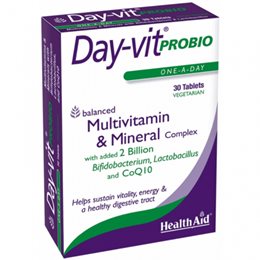 Health Aid Day-Vit Probio Probiotics CoQ10 30 ταμπλέτες HEALTH AID Πολυβιταμίνες