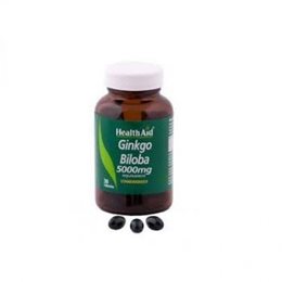 Health Aid Ginkgo Biloba για την Ενίσχυση της Μνήμης & της Συγκέντρωσης 5000mg 30caps HEALTH AID Βότανα