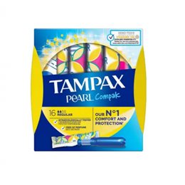 Tampax Pearl Regular Ταμπόν Υψηλής Απορροφητικότητας, 16 τεμάχια TAMPAX Σερβιέτες - Ταμπόν