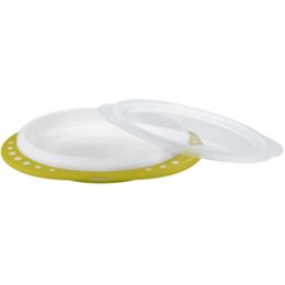 Nuk Easy Learning Παιδικό Πιάτο Με Καπάκι Πράσινο 8m+ 1τμχ NUK Αξεσουάρ Φαγητού