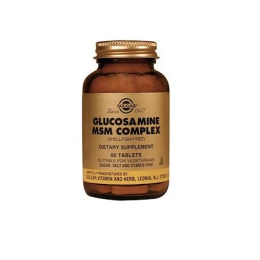 Solgar Glucosamine MSM Complex Shellfish Free 60 ταμπλέτες