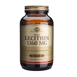 Solgar Soya Lecithin 1360mg 100 μαλακές κάψουλες SOLGAR Αδυνάτισμα