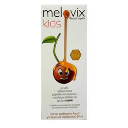 MELOVIX Kids Φυτικό Σιρόπι για Παιδιά για τον Ερεθισμένο Λαιμό για Ξηρό και Παραγωγικό Βήχα,Κεράσι 200ml MELOVIX Πονόλαιμος-Βήχας