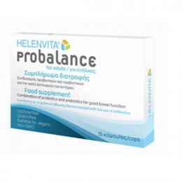 Helenvita Probalance Συμπλήρωμα Διατροφής για την Καλή Λειτουργία του Εντέρου Για Ενήλικες,15caps HELENVITA Στομάχι-Έντερο