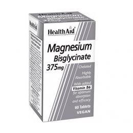 Health Aid Magnesium Bisglycinate 375mg 60 ταμπλέτες HEALTH AID Μέταλλα-Ιχνοστοιχεία