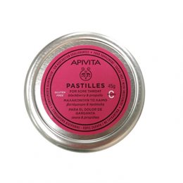 Apivita Παστίλιες για τον Πονεμένο Λαιμό με Βατόμουρο & Πρόπολη 45gr APIVITA Πονόλαιμος-Βήχας