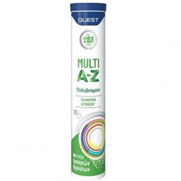 Quest Multi A-Z, Πολυβιταμίνη Για Ενέργεια & Τόνωση, γέυση Τροπικά Φρούτα,20 Αναβράζοντα Δισκία QUEST Πολυβιταμίνες