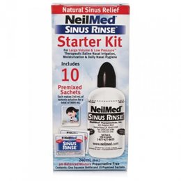 NeilMed Sinus Rinse Starter Kit για Ενήλικες 1 Φιάλη & 10 Ανταλλακτικά Φακελάκια SINUS RINSE Ρινική Αποσυμφόρηση