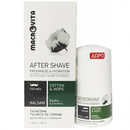 Macrovita Πακέτο Προσφοράς After Shave Γαλάκτωμα για Μετά το Ξύρισμα 100ml & Δώρο Deodorant Roll on Αποσμητικό για Άνδρες 50ml MACROVITA Αποσμητικά
