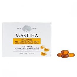 MASTIHA Παστίλιες Με Μαστιχέλαιο Χίου 20Τμχ ,44GR MASTIXA SHOP Πονόλαιμος-Βήχας