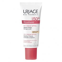 Uriage Roseliane CC Cream Spf50+ Light Tint 40ml Ενυδατική Κρέμα Κατά της Ερυθρότητας Με χρώμα URIAGE Make-Up