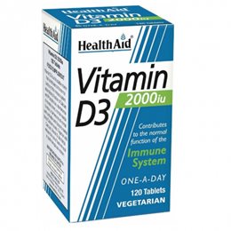 Health Aid Vitamin D3 2000iu 120 φυτικές κάψουλες HEALTH AID Bιταμίνη D