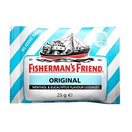 Fishermans Friend Original Μπλε 25gr Χωρίς Ζάχαρη με Γεύση Μινθόλης & Ευκάλυπτου 1τμχ  Καραμέλες