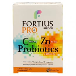 Geoplan Fortius Pro Vitamin C 1000 mg & Zinc 20 mg & Probiotics 60tabs  Bιταμίνη C