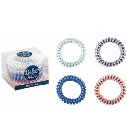 Medisei Dalee Hair Spiral Shiny Σπιράλ Λαστιχάκια Μαλλιών 4 τεμάχια  Styling