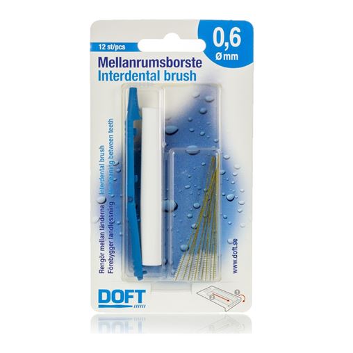Doft Interdentals Ανταλλακτικά για Μεσοδόντια Βουρτσάκια με Λαβή 0.6mm Μπλε 12τμχ