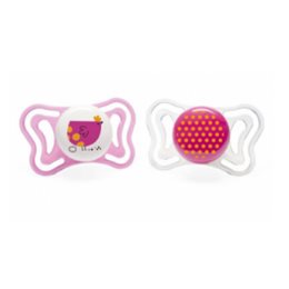 Chicco PhysioForma Light Σιλικόνης Pink Fish/Chicken 16-36m 2τμχ CHICCO Πιπίλες