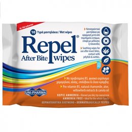 Uni-Pharma Repel After Bite Wipes Καταπραϋντικά μαντηλάκια για μετά από τσιμπήματα 10τμχ UNI-PHARMA Aντικουνουπικά / Εντομοαπωθητικά