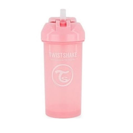 Twistshake Πλαστικό Παγούρι με Καλαμάκι Straw Cup σε Ροζ χρώμα 360ml