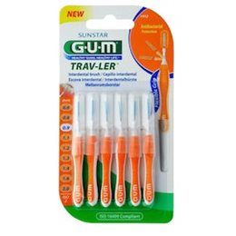 GUM Trav-ler Μεσοδόντια Βουρτσάκια 0.9mm σε χρώμα Πορτοκαλί 6τμχ GUM Μεσοδόντια Βουρτσάκια